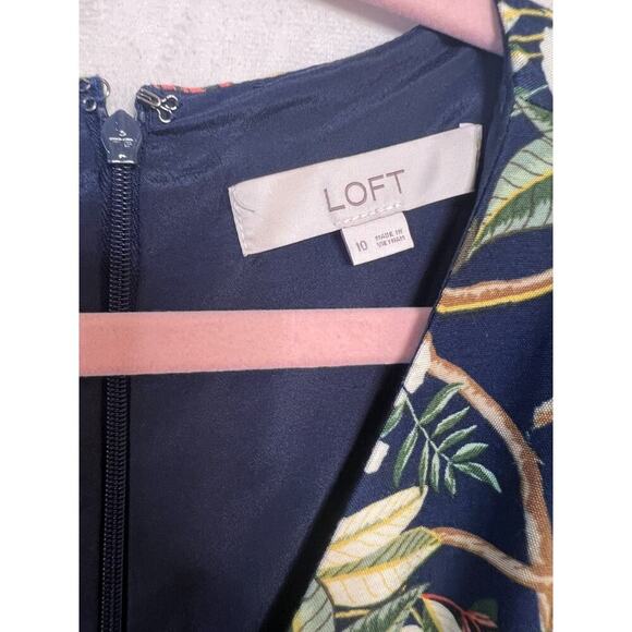 Loft Dress Navy Floral Maxi Size 10 Super Cute - Picture 3 of 4